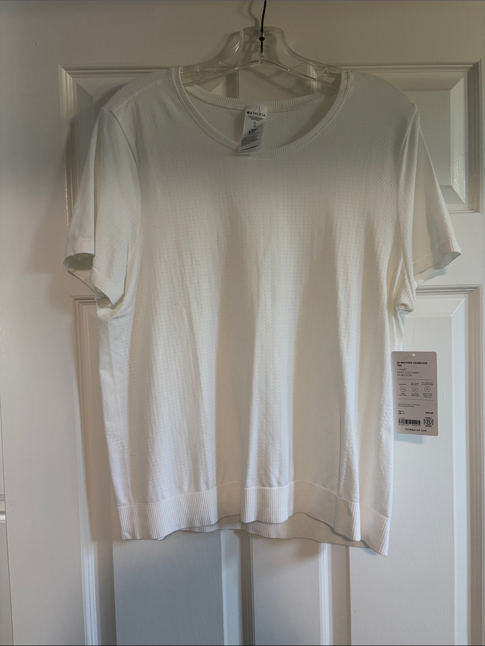 Athleta White Short-Sleeve Performance Tee. New with tags